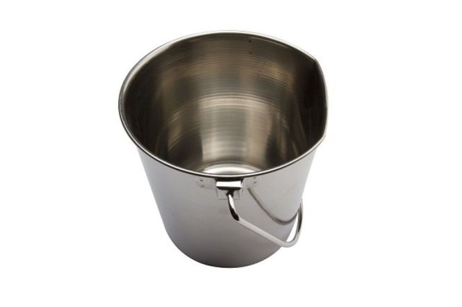 Hovedbilde Stålbøtte med flat side 0,95 ltr